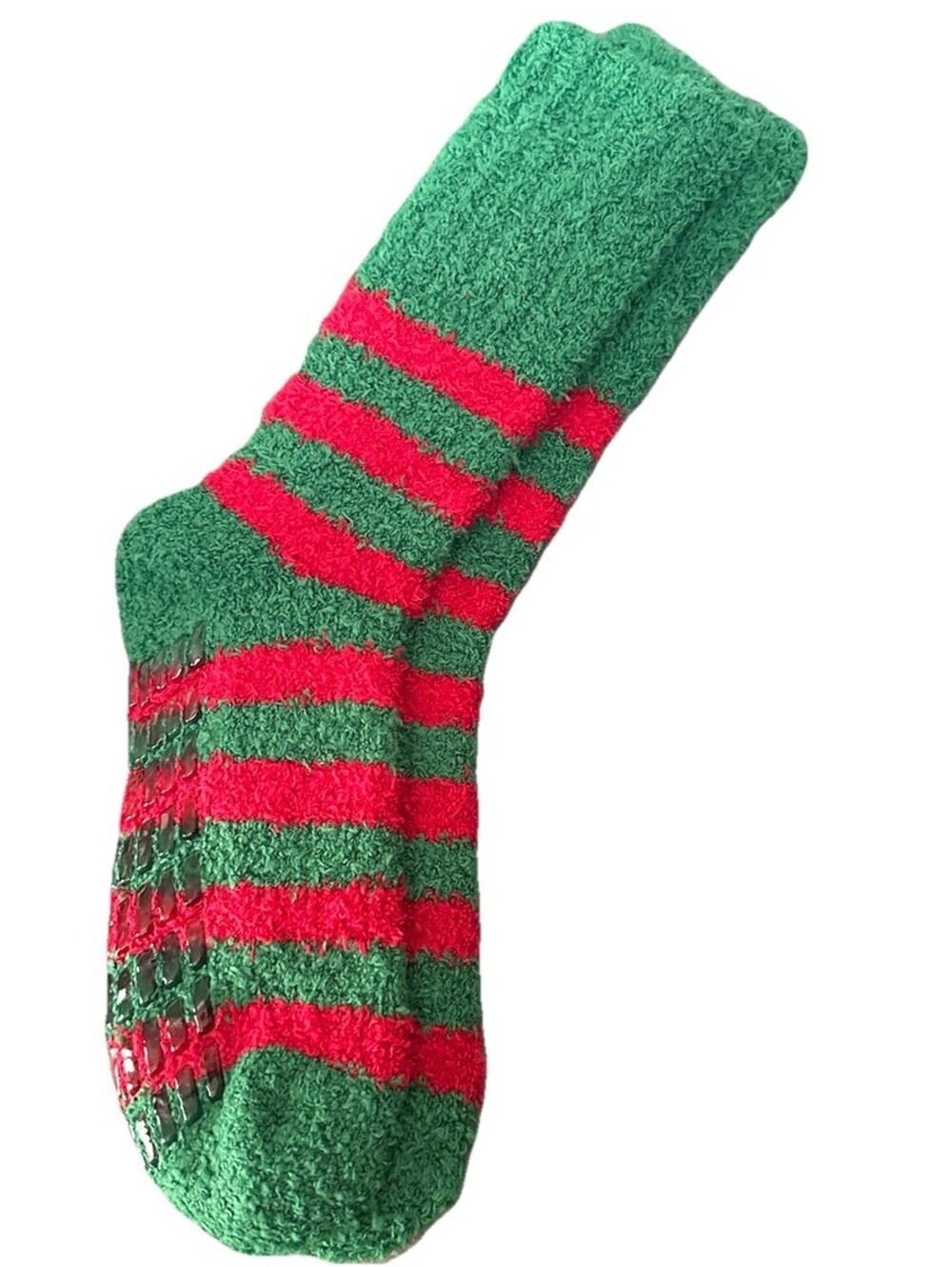 Cozy New Women's Fuzzy Warm Sherpa Winter Green&Red Christmas Socks Non Skid